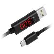 Cablu Date Si Incarcare Cu Afișaj Digital, USB-C, 1,2 m, Negru