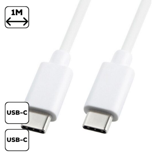 Cablu de date Type-C to Type-C 1m 3A Alb