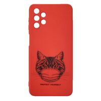 Husa Samsung Galaxy A32 5G Design Pisica Rosu