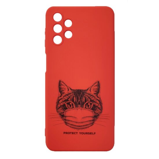 Husa Samsung Galaxy A32 5G Design Pisica Rosu