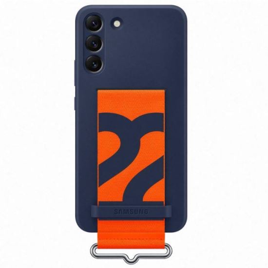 Husa Silicon Cover Cu Strap, Samsung Galaxy S22, Albastru