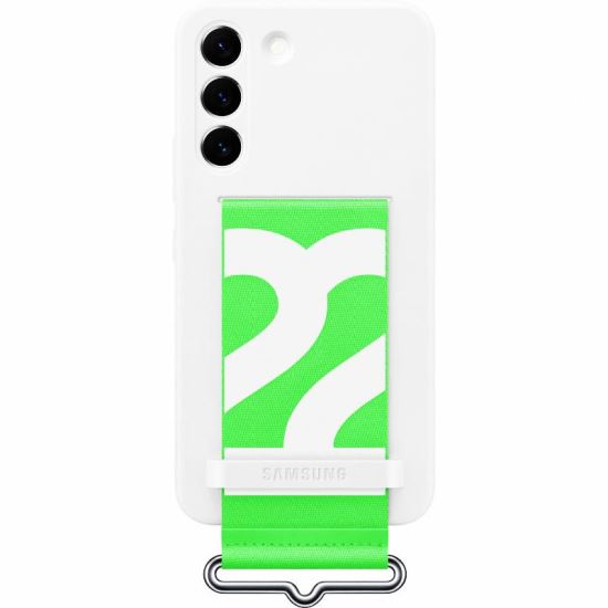 Husa Silicon Cover Cu Strap, Samsung Galaxy S22, Alb