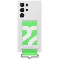 Husa Silicon Cover Cu Strap, Samsung Galaxy S22 Ultra, Alb