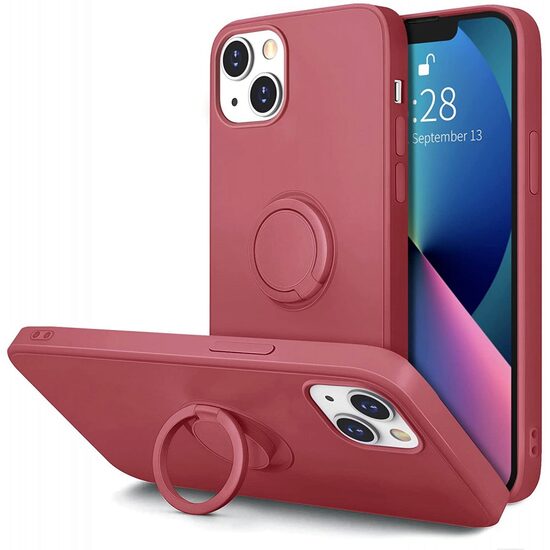 Husa iPhone 13 Pro Max cu inel Cellect Burgund