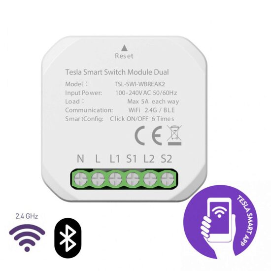 Comutator inteligent dublu Tesla Smart 