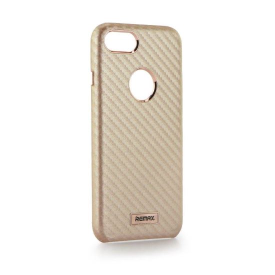 Husa spate carbon Remax iPhone 7 / iPhone 8 Gold