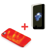 Husa iPhone 7 Termo Rosu/Galben + Cadou Folie sticla