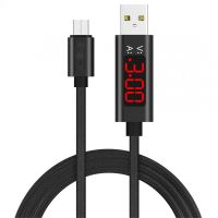 Cablu Date Si Incarcare Cu Afișaj Digital, USB-C, 1,2 m, Negru