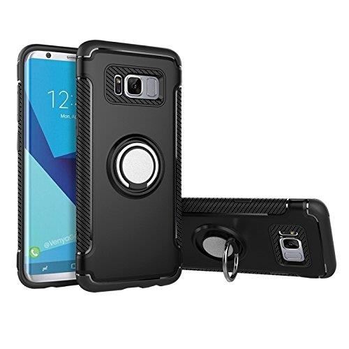 Husa Samsung Galaxy S8 Neagra cu magnet si inel pentru suporti auto magnetice