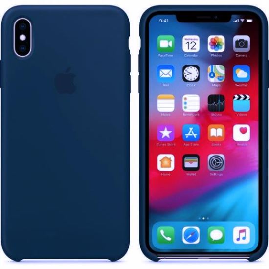 Husa Silicon Premium, iPhone XS Max, Bleumarin