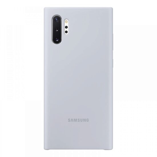 Samsung Galaxy Note 10 Plus Husa Protectie Spate Silicon, Argintiu